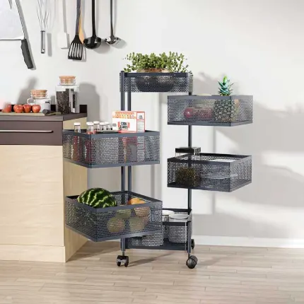6 Layer Kitchen Storage Rack Square Shape image 8