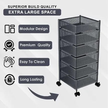 6 Layer Kitchen Storage Rack Square Shape image 2