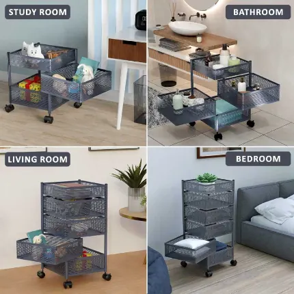 6 Layer Kitchen Storage Rack Square Shape image 4