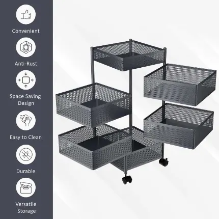6 Layer Kitchen Storage Rack Square Shape image 5