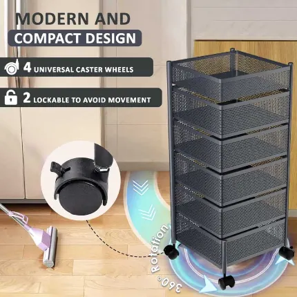 6 Layer Kitchen Storage Rack Square Shape image 6