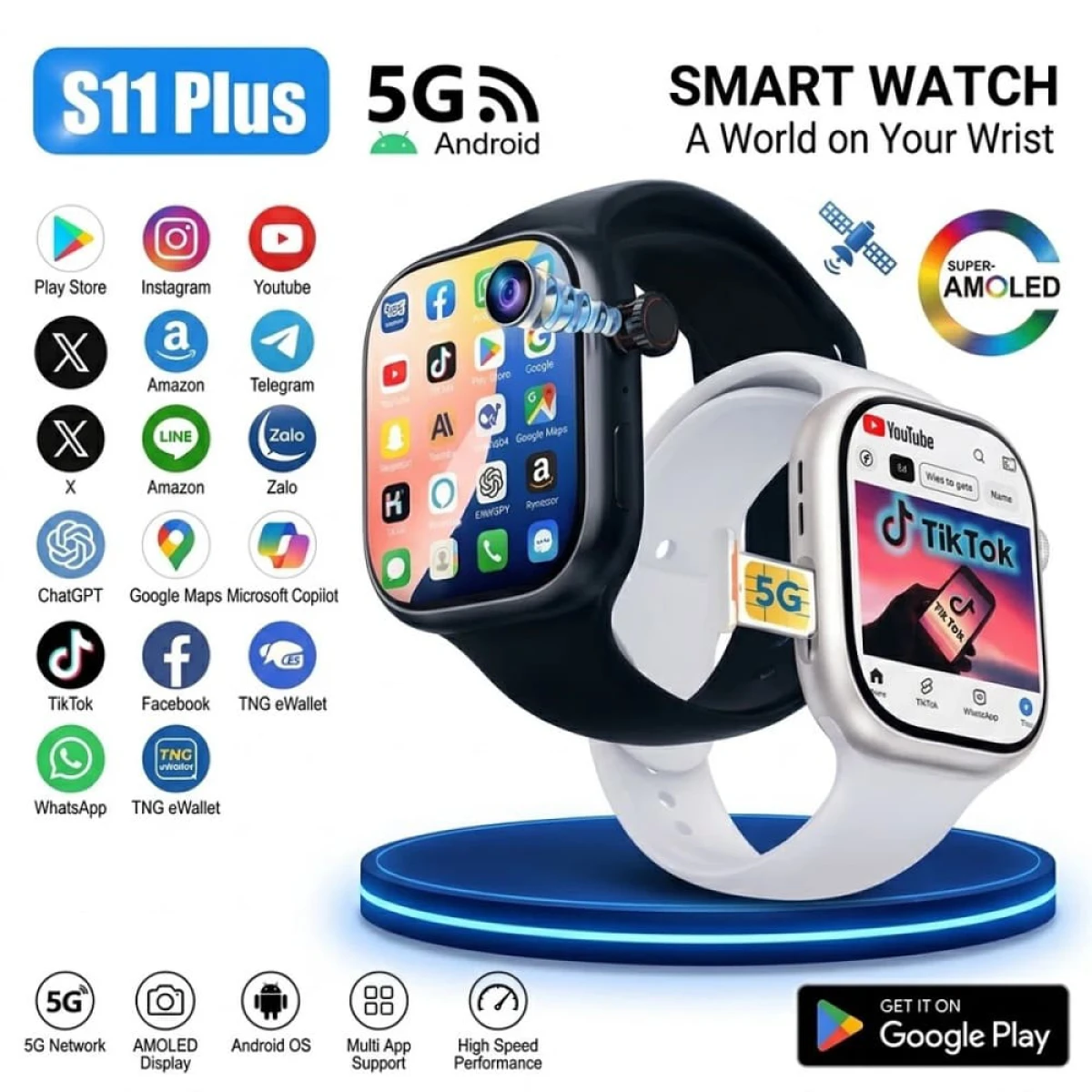 S11 Plus 5G Android Smart watch